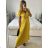 Šaty dlhé letné skládané krátky rukáv dámske ZUZA (S/M/L ONE SIZE) TALIANSKA MÓDA 	 IMD251761