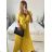 Šaty dlhé letné skládané krátky rukáv dámske ZUZA (S/M/L ONE SIZE) TALIANSKA MÓDA 	 IMD251761