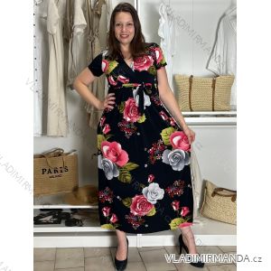Šaty dlhé letné krátky rukáv dámske (VESNA S/M/L ONE SIZE) TALIANSKA MóDA IM3251111-3/DUR