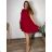 Šaty letné skladané plisované krátky rukáv dámske nadrozmer EMILY (48/50/5 ONE SIZE) TALIANSKA MÓDA IM425410/DUR  vínová