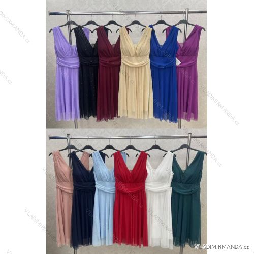 Šaty krátke spoločenské trblietavé bez rukávu dámske (S/M/L ONE SIZE) TALIANSKA MÓDA IMWKY252571
