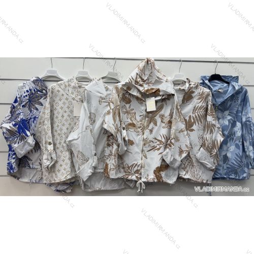 Bunda slabá s kapucňou na zips dlhý rukáv dámska (S/M/L ONE SIZE) TALIANSKA MÓDA IMWCP252588