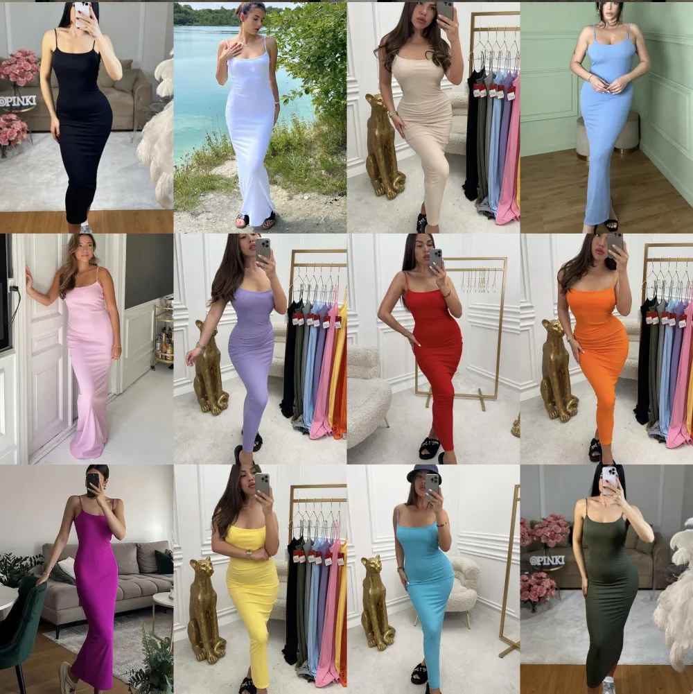 Šaty dlouhé letní na ramínka dámské ARIA (XS/S/M  ONE SIZE) ITALSKÁ MÓDA IMPBB252L1063/DUR