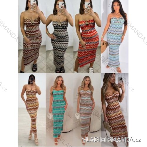 Šaty dlhé carmen cez prsia letné dámske (XS/S/M ONE SIZE) TALIANSKA MÓDA IMM25M41514