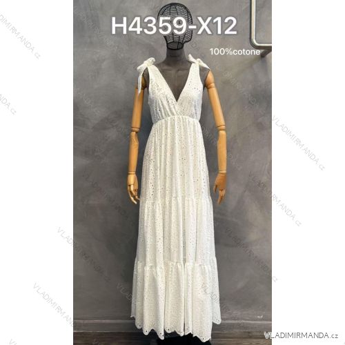 Šaty dlhé letné bez rukávov madeira dámske (S/M/L ONE SIZE) TALIANSKA MÓDA IMM25M4359