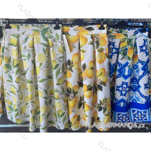 Sukňa stredne dlhá citrónky lemon dámska (S/M/L ONE SIZE) TALIANSKA MÓDA IMM25M4911A