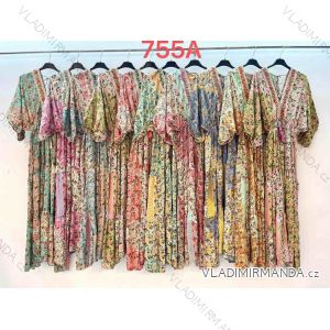 Šaty dlhé letné krátky rukáv dámske (S/M/L ONE SIZE) INDICKÁ MÓDA IMM25755A