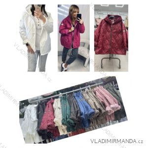 Bunda podzimní s kapucí na zip dlouhý rukáv dámská (S/M/L ONE SIZE) ITALSKÁ MÓDA IMWDV252603