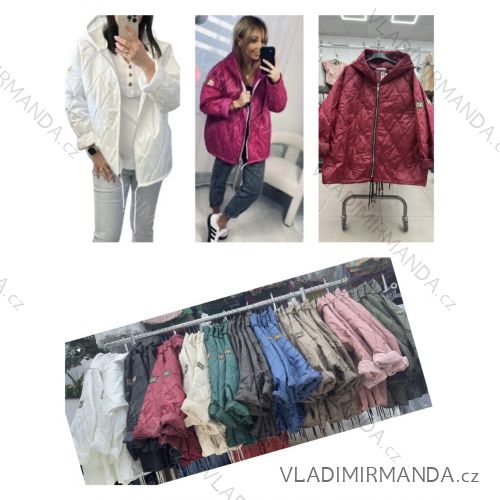 Bunda jesenná s kapucňou na zips dlhý rukáv dámska (S/M/L ONE SIZE) TALIANSKA MÓDA IMWDV252603
