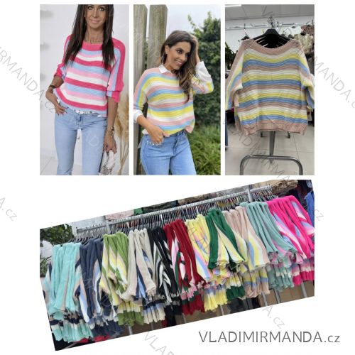 Sveter pletený 3/4 dlhý rukáv dámsky (S/M/L ONE SIZE) TALIANSKA MÓDA IMWDV252608