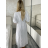 Šaty elegantné dlouhé letné mušelínové krátky rukáv dámske DAINA (S/M/L ONE SIZE) TALIANSKA MÓDA IMWGS251707/DUR S/M/L biela