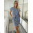 Šaty športové krátky rukáv prúžok dámske SPORT (S / M / L ONE SIZE) TALIANSKÁ MÓDA IMM21686/DUR S/M/L modrá
