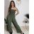 Overal dlhý elegantný žabičkovaný carmen bez rukávov dámsky (S/M/L ONE SIZE) TALIANSKA MÓDA IM425322