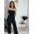 Overal dlhý elegantný žabičkovaný carmen bez rukávov dámsky (S/M/L ONE SIZE) TALIANSKA MÓDA IM425322