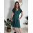 Šaty letné krátky rukáv dámske (S/M ONE SIZE) TALIANSKA MÓDA IMM23M5471/DUR zelená S/M/L