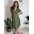 Šaty letné krátky rukáv dámske (S/M ONE SIZE) TALIANSKA MÓDA IMM23M5471/DUR zelená S/M/L