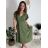 Šaty letné krátky rukáv dámske (S/M ONE SIZE) TALIANSKA MÓDA IMM23M5471/DUR zelená S/M/L