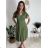 Šaty letné krátky rukáv dámske (S/M ONE SIZE) TALIANSKA MÓDA IMM23M5471/DUR zelená S/M/L