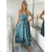 Šaty dlhé letné na ramienka dámske RAMONA (S/M/L ONE SIZE) INDICKÁ MÓDA IMWKA251062-1/DUR S/M/L modrá