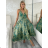 Šaty dlhé letné na ramienka dámske RAMONA (S/M/L ONE SIZE) INDICKÁ MÓDA IMWKA251062-2/DUR zelená S/M/L