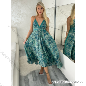 Šaty dlhé letné na ramienka dámske RAMONA (S/M/L ONE SIZE) INDICKÁ MÓDA IMWKA251062-3/DU
