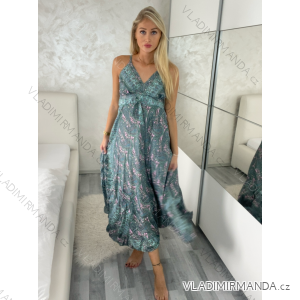 Šaty dlhé letné na ramienka dámske RAMONA (S/M/L ONE SIZE) INDICKÁ MÓDA IMWKA251062-7/DU
