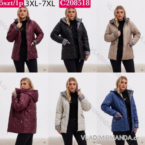 Bunda jesenná s kapucňou na zips dlhý rukáv dámska nadrozmer (3XL - 7XL) SWEST IMWSW25C208518