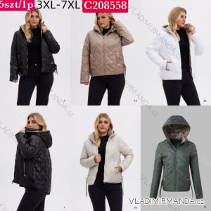 Bunda jesenná s kapucňou na zips dlhý rukáv dámska nadrozmer (3XL - 7XL) SWEST IMWSW25C208558