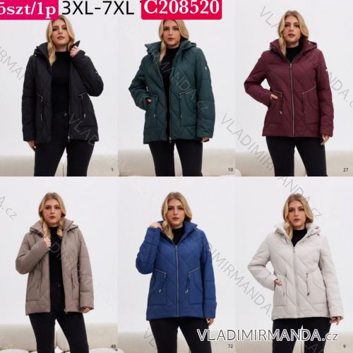 Bunda jesenná s kapucňou na zips dlhý rukáv dámska nadrozmer (3XL - 7XL) SWEST IMWSW25C208520