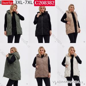 Vesta jesenná s kapucňou na zips bez rukávu dámska nadrozmer (3XL - 7XL) SWEST IMWSW25C208382
