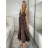 Šaty dlhé letné na ramienka dámske RAMONA (S/M/L ONE SIZE) INDICKÁ MÓDA IMWKA251062-8/DU S/M/L tmavo ružová