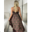 Šaty dlhé letné na ramienka dámske RAMONA (S/M/L ONE SIZE) INDICKÁ MÓDA IMWKA251062-8/DU S/M/L tmavo ružová