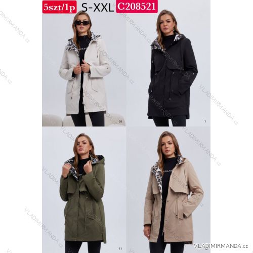 Bunda jesenná s kapucňou na zips dlhý rukáv dámska nadrozmer (S - 2XL) SWEST IMWSW25C208521