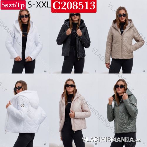 Bunda jesenná s kapucňou na zips dlhý rukáv dámska nadrozmer (S - 2XL) SWEST IMWSW25C208513