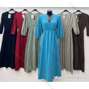 Šaty voľnočasové letný mušelín 3/4 dlhý rukáv dámske (S/M/L ONE SIZE) TALIANSKA MÓDA IM425495