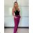 Nohavice elegantné dlhé dámske (S/M ONE SIZE) TALIANSKA MÓDA IMPLI241703/DU -   modrá petrolejová -   S / M