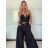 Nohavice elegantné s opaskom dámske (S/M/L ONE SIZE) TALIANSKA MÓDA IMPLI2517303