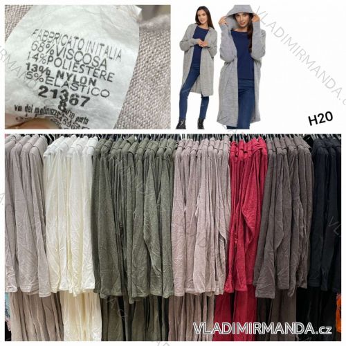 Cardigan pletený s kapucňou dlhý rukáv dámsky (S/M/L ONE SIZE) TALIANSKA MÓDA IMWHA252712