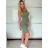 Šaty krátke letné na ramienka dámske (S/M/L ONE SIZE) TALIANSKA MÓDA IMD25140/DUR -   zelená khaki -   S/M/L