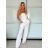 Súprava elegantný top bez rukávov a nohavice dlhé dámske (XS/S/M ONE SIZE) TALIANSKA MÓDA IMWB25855