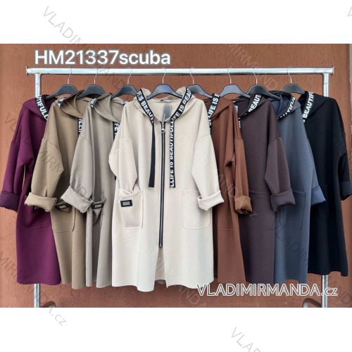 Kabát s kapucňou máselko dlhý rukáv dámsky (S/M/L ONE SIZE) TALIANSKA MÓDA IMWHA252719