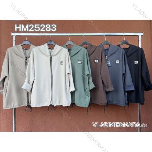 Kabát s kapucňou máselko dlhý rukáv dámsky (S/M/L ONE SIZE) TALIANSKA MÓDA IMWHA252721
