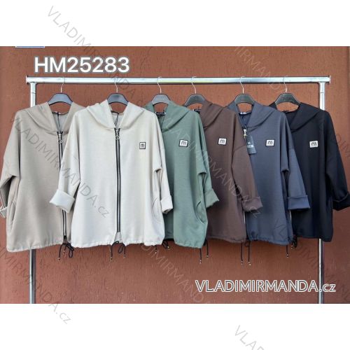 Kabát s kapucňou máselko dlhý rukáv dámsky (S/M/L ONE SIZE) TALIANSKA MÓDA IMWHA252721