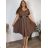 Šaty voľnočasové letné oversize krátky rukáv dámske nadrozmer INGE (54/56/58 ONE SIZE) TALIANSKA MÓDA IMWDV251578/DU 54/56/58 tmavo béžová
