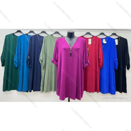 Tunika elegantná 3/4 dlhý rukáv dámska nadrozmer (54/56/58 ONE SIZE) TALIANSKA MÓDA IM425512