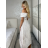 Šaty letné krajkové carmen krátky rukáv dámske (S/M/L ONE SIZE) TALIANSKA MÓDA IMWMY251115/DUR S/M/L biela