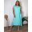Šaty dlhé oversize elegantní plisované krátky rukáv dámske nadrozmer EMILIA (42/44/46 ONE SIZE) TALIANSKA MÓDA IM425EMILIA/DUR sv. modrá 42/44/46