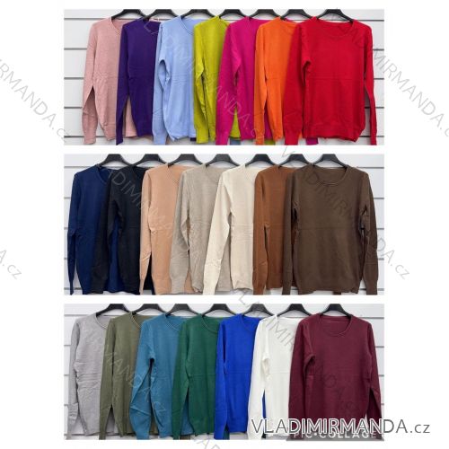 Sveter úpletový dlhý rukáv dámsky (S/M/L ONE SIZE) TALIANSKA MÓDA IMWKK252691