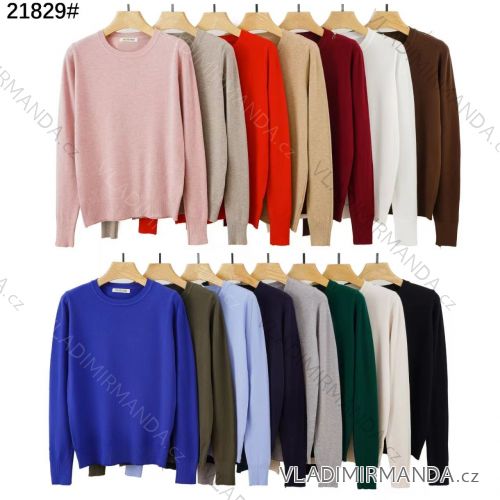 Sveter úpletový dlhý rukáv dámsky (S/M/L ONE SIZE) TALIANSKA MÓDA IMWKK252692