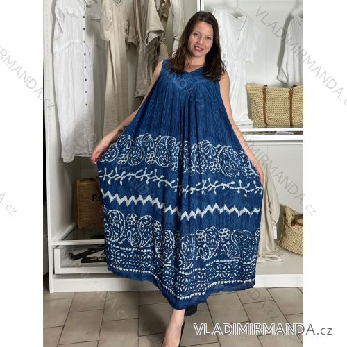 Šaty voľnočasové letné krátky rukáv dámske nadrozmer LAJLA  (42/44/46 ONE SIZE) INDICKÁ MÓDA PME251111